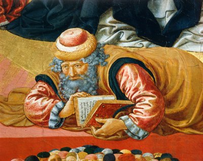 Arabifilosofi Averroes, yksityiskohta Pyhän Tuomas Akvinolaisen voitosta tekijältä Benozzo di Lese di Sandro Gozzoli