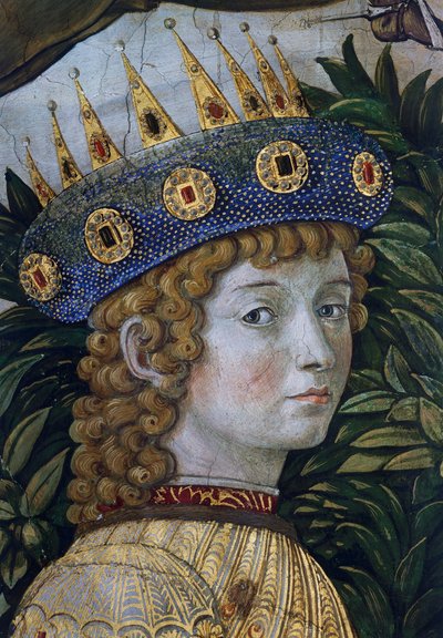 Caspar, väitetty muotokuva Lorenzo il Magnificosta, yksityiskohta Magi-kulkueesta tekijältä Benozzo di Lese di Sandro Gozzoli