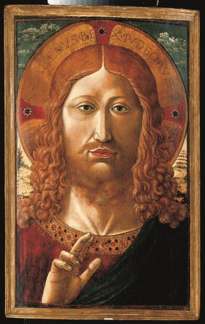 Kristus siunaa (tempera, öljy ja kulta paneelille) tekijältä Benozzo di Lese di Sandro Gozzoli