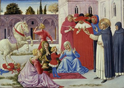 Pyhä Dominic herättää henkiin Napoleon Orsinin, 1461-62 tekijältä Benozzo di Lese di Sandro Gozzoli