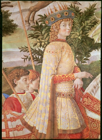 Magi-kulkue, Lorenzo the Magnificentin johtama kulkue Magus Casparin varjossa, yksityiskohta Lorenzo de