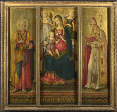 Neitsyt ja lapsi pyhien Pietarin ja Nikolauksen kanssa, 1479 tekijältä Benvenuto di Giovanni