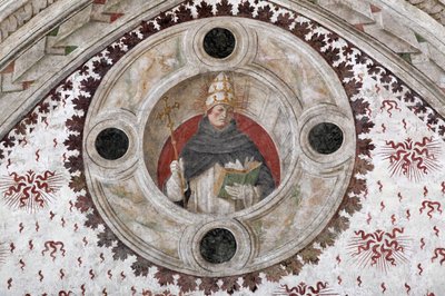 Dominikaanisen paavin (Innocentus V tai Benoit XI) kuvaus (Dominikaaninen paavi) Bernardino Zenalen ja Bernardino Butinonen fresko. tekijältä Bernadino and Zenale B.  Butinone