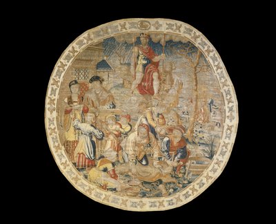 Brysselin allegorinen kuvakudos, joka kuvaa joulukuun "The Medallion Months", n. 1525 tekijältä Bernard van Orley