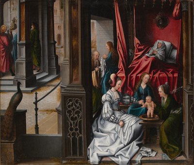 Pyhän Johannes Kastajan syntymä ja nimeäminen, n. 1514-15. tekijältä Bernard van Orley