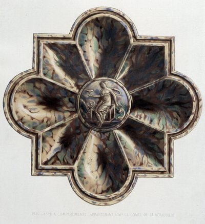 Jaspé-lautanen lokeroilla - Keramiikkalevy, C. Delangen ja C. Bornemanin teoksessa ”Bernard Palissyn teos” tekijältä Bernard (after) Palissy