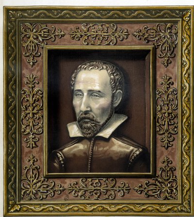 Bernard Palissyn muotokuva, jonka hän on itse toteuttanut keramiikkaastioissa - C. Delangen ja C. Bornemanin teoksessa "Bernard Palissyn teos", Pariisi tekijältä Bernard (after) Palissy