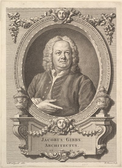 James Gibbs, arkkitehti, 1747. tekijältä Bernard Baron