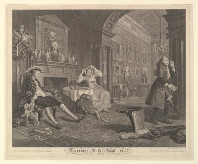 Avioliitto A-la-Mode, levy II, huhtikuu 1745. tekijältä Bernard Baron
