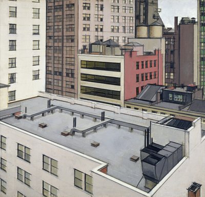 Roofs of New York, n. 1930 (öljy kankaalle) tekijältä Bernard Boutet de Monvel