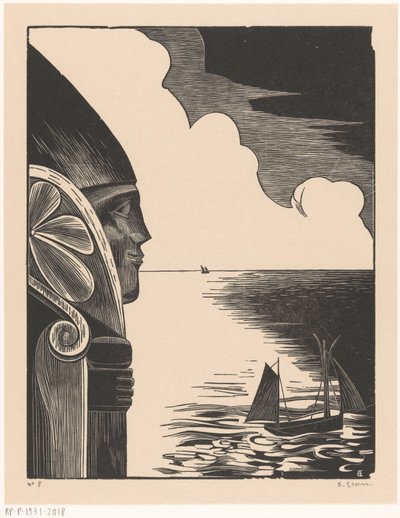 Pyhän Nikolauksen patsas Tréboulin satamassa tekijältä Bernard Essers (signed by artist)