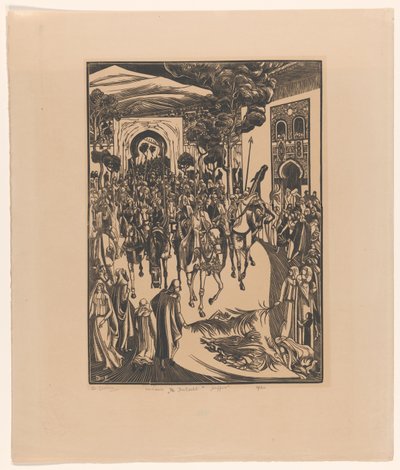De Intocht (alkuperäinen nimi esineessä) Saffia (alkuperäinen nimi esineessä) tekijältä Bernard Essers (signed by artist)