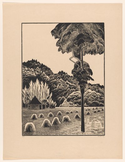 Dyynimaisema heinäsuovasta tekijältä Bernard Essers (signed by artist)