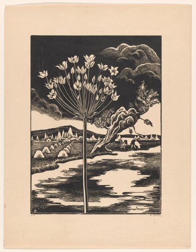 Joutsenkukka maisemassa tekijältä Bernard Essers (signed by artist)