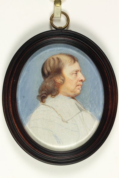 Oliver Cromwell (vesiväri norsunluulle) tekijältä Bernard III Lens
