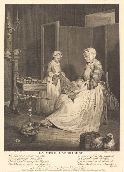 Ahkera äiti tekijältä Bernard Lépicié after Jean Siméon Chardin