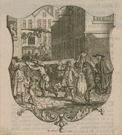 Kohtaus Lontoosta, vuodelta 1720 tekijältä Bernard Picart