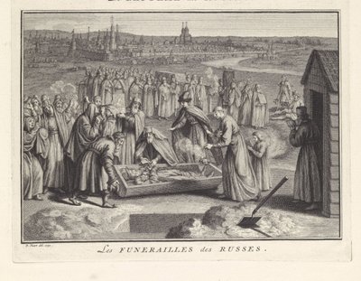 Hautajaiset Venäjällä 1732 tekijältä Bernard Picart