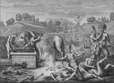 Tabascon epäjumalat, 1723. tekijältä Bernard Picart