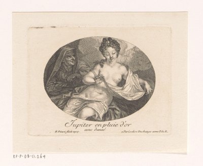 Jupiter Danaessa Jupiter kultaisessa sateessa danaén kanssa (otsikko esineessä) tekijältä Bernard Picart