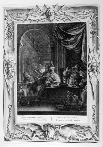 Lycaon metamorfoosi sudeksi, 1733 tekijältä Bernard Picart