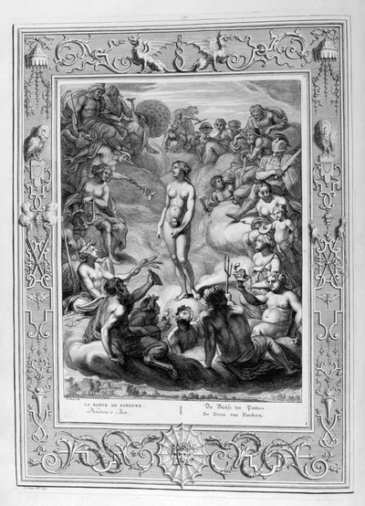Pandoran lipas, 1733 tekijältä Bernard Picart