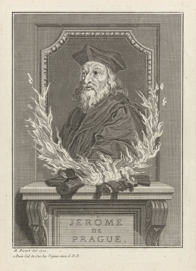 Muotokuva Hieronymuksesta Prahasta, 1712 tekijältä Bernard Picart