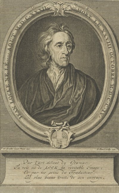 Lääkärin ja filosofin John Locken muotokuva 1632-1704, 1721. tekijältä Bernard Picart