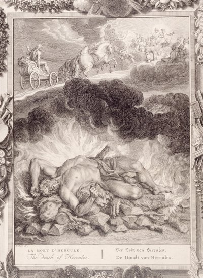 Herkuleksen kuolema, 1731 tekijältä Bernard Picart