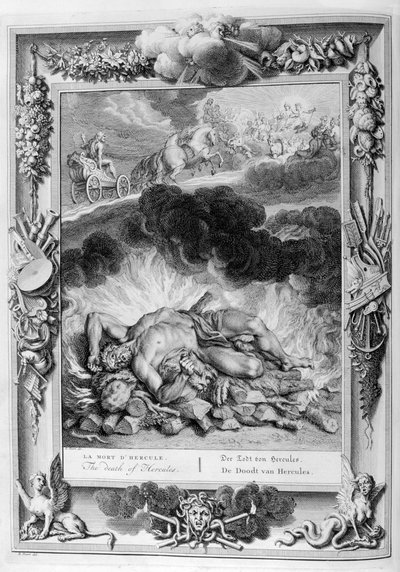 Herculesin kuolema, 1733. tekijältä Bernard Picart