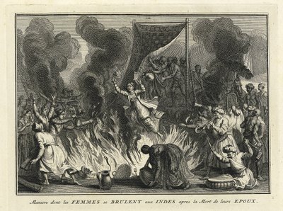 Leskenpoltto Intiassa, 1728 tekijältä Bernard Picart