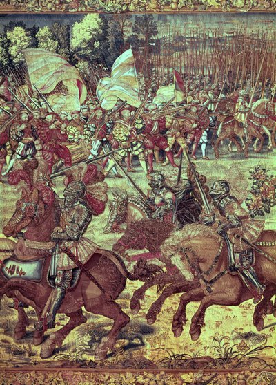 Pavian taistelu, 24. helmikuuta 1525 Gobeliinin yksityiskohta vuodelta 156716. tekijältä Bernard van Orley