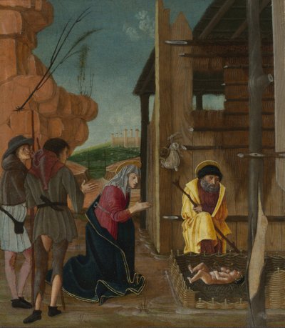 Paimenten palvonta, noin 1485 tekijältä Bernardino Butinone