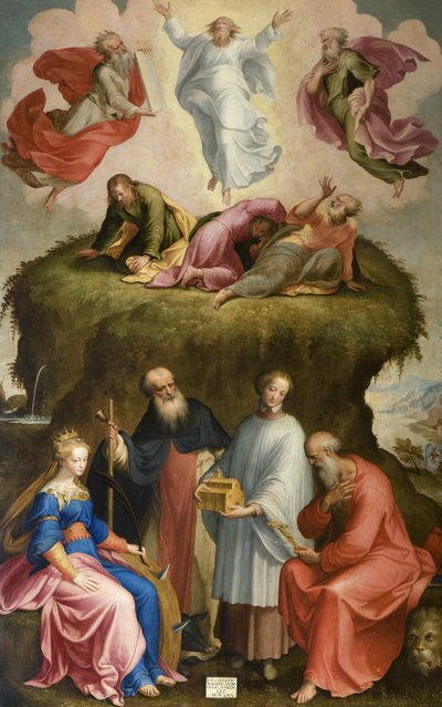 Kirkastuminen ja pyhät, 1565 tekijältä Bernardino Campi