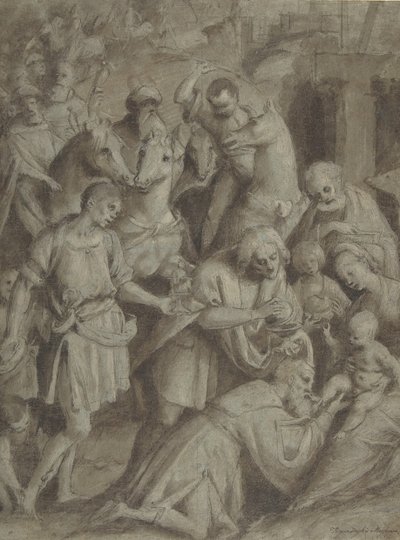 Maagien palvonta, 1553. tekijältä Bernardino Lanino