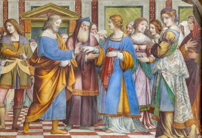 Yksityiskohta Neitsyt Marian häistä (fresko) tekijältä Bernardino Luini