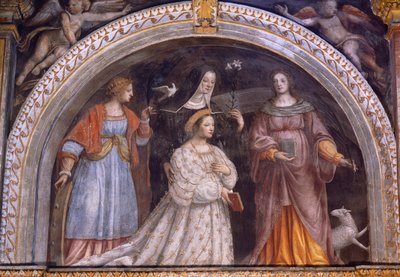 Italia, Milano, Pyhän Maurice al Monastero Maggioren kirkko, Ginevra Bentivoglio Sforza hunnulla tekijältä Bernardino Luini