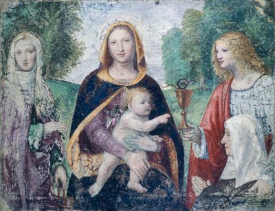 Madonna ja lapsi pyhien kanssa, Bernardino Luini (1485-noin 1532) tekijältä Bernardino Luini