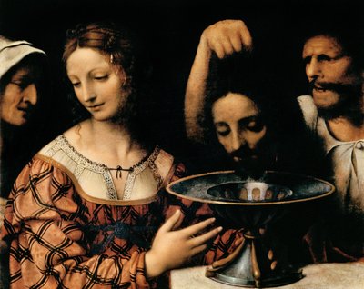 Pyöveli esittelee Johannes Kastajan pään Herodekselle, 1527-31 (tempera paneelissa) tekijältä Bernardino Luini