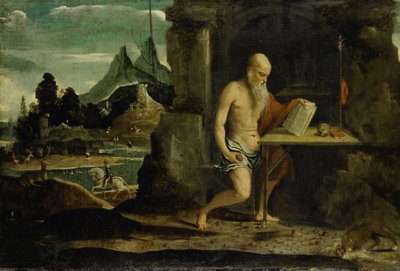 Pyhä Jerome tekijältä Bernardino da Brescia (attributed to)