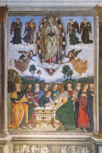 Neitsyt Marian taivaaseenastuminen (fresko) tekijältä Bernardino di Betto (& studio) Pinturicchio