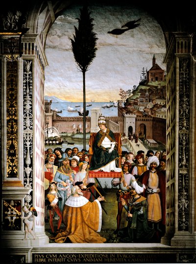 Paavi Pio (Pius) II (Enea Silvio Piccolomini) elämä tekijältä Bernardino di Betto Pinturicchio