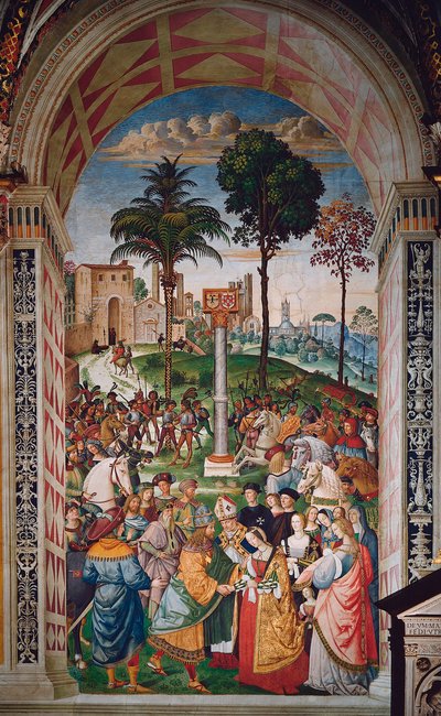 Paavi Pio (Pius) II (Enea Silvio Piccolomini) elämä tekijältä Bernardino di Betto Pinturicchio