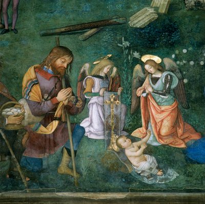Kristus-lapsi, yksityiskohta syntymästä tekijältä Bernardino di Betto Pinturicchio
