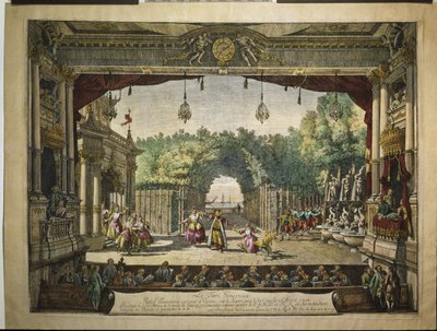 Baletti Le Turc Généreux Wienin Burgtheaterissa, 1758 tekijältä Bernardo Bellotto