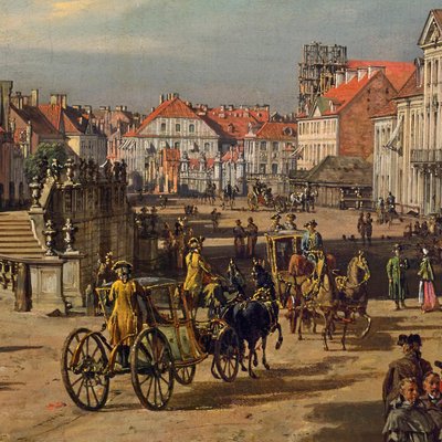 Pyhän Ristin kirkko Varsovassa (yksityiskohta) tekijältä Bernardo Bellotto