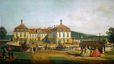 Das kaiserliche Lustschloß Schloßhof, Ehrenhofseite tekijältä Bernardo Bellotto
