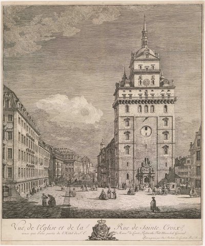 Entinen Kreuzkirche Dresdenissä, kuva sarjasta ”Dresdner Veduten” tekijältä Bernardo Bellotto