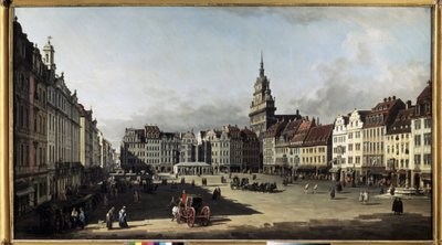 ""Vanha markkinapaikka Dresdenissä"" (Vanha markkinapaikka Dresdenissä) Bernardo Bellotton (1720-1780) maalaus 1750-1752 Pushkin-museo, Moskova tekijältä Bernardo Bellotto
