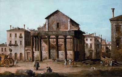 Rooma - Antoninuksen ja Faustinan temppeli Forumissa, n. 1742-43 tekijältä Bernardo Bellotto